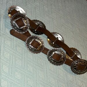 Brighton Concho belt sunflower conchos Brown Leather Concho Belt Large 37” long